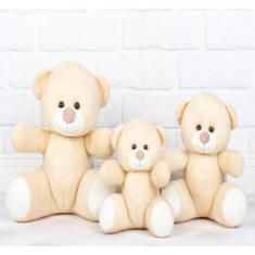 Trio de urso sem roupa pelucia marrom, palha,doce-de-leite - CKD CONFE