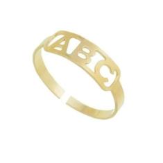 Anel Regulável Abc Infantil Banhado A Ouro - Anel Formatura - Jhulias 