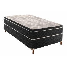Cama Box Conjugado Solteiro: Colchão Molas Extrapedic Sublime Life Black (88x188x48) - Paropas