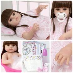 Boneca Bebe Reborn Realista Menina Linda Pode Dar Banho - Cegonha Rebo