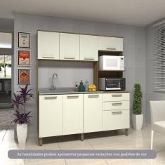 Cozinha Compacta 8 Portas E 2 Gavetas Luciane Móveis Carvalho Arenas