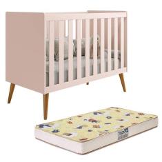 Berço Americano Isis Rosa Com Colchão Supreme - Reller Móveis Rosa