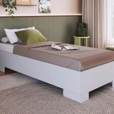 Cama de Solteiro Box com Estrado Fixo 80 - Xangai Branco