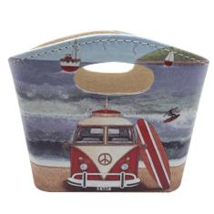 Porta Revista ou Cesto de Flores Bolsa Vintage Kombi 20x16cm - Flash