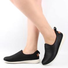 Tênis Flat Elastano - USAFLEX, Preto, 35