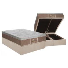 Cama Box Baú King: Colchão Molas Probel Prolastic Guardian + Base Crc Suede Clean(193X203)