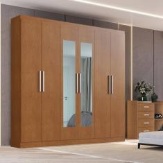 Guarda Roupa Casal 6 Portas 3 Gavetas Mônaco com Espelho Vermontt