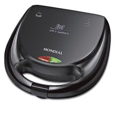 Sanduicheira Fast Grill e Sandwich, Mondial, Preto, 750W, 220V - S-12