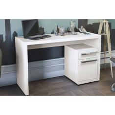 Mesa Notebook Escritório S970 c/ 1 Porta e 1 Gaveta Polipropileno Branco - Kappesberg