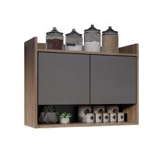 Armário De Cozinha Aéreo 70,5 Cm 2p Com Nicho Colin Freijó/grafite M12 - D'rossi