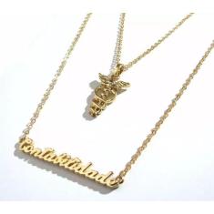 Colar Duplo Contabilidade Folheado a Ouro 18k - Milena Folheados