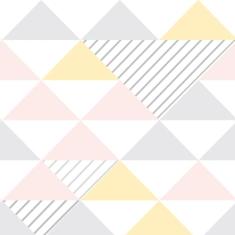 Papel de Parede Adesivo Lavável Triângulos Coloridos 12m