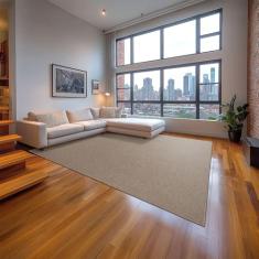 Tapetes São Carlos – Tapete Lumiere N Amendoa | Polipropileno c/Fios de 6mm | Ideal p/Sala e Escritório com Isolamento Acústico e Fácil Manutenção | 0,6cm x 3m x 4m