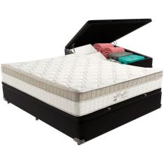 Cama Box Baú Preto E Colchão King Best Molas Ensacadas Casal 138x188x33 Anjos