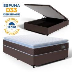 Cama Box Baú com Colchão de Espuma D33 Pillow Top Comfort Luxo Casal 1