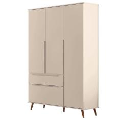 Guarda Roupa Infantil Retrô Melinda 3 Portas E 2 Gavetas Off White - Phoenix Baby