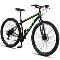 Bicicleta Aro 29 Aço Carbono KGT Freios A Disco 21 Vel - Preto e Rosa - Unissex-Unissex