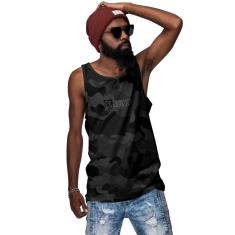 Camiseta Regata Style Militar Camuflada Exército Street Wear-Masculino