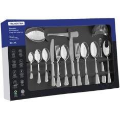 Faqueiro Tramontina Mônaco Aço Inox com Facas de Mesa Alto Brilho com 
