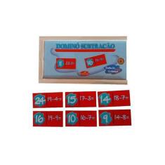 Jogo de Dominó Subtração em Mdf 28 Peças