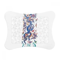Moldura de quebra-cabeça com estampa de nuvem de dragão chinês para decoração de imagem