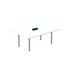 Mesa Reunião 200cm X 120cm Mrcpb2012 Branco/Cinza