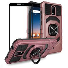 Ailiber Capa de estreia de críquete, AT&T Calypso 2 (U319AA) com protetor de tela, suporte de anel para suporte magnético de carro, capa protetora de telefone de grau militar resistente para estreia