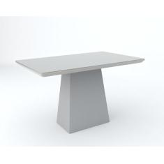 Mesa de Jantar Para 4 ou 6 Lugares Tampo De Madeira Com Vidro Bárbara 