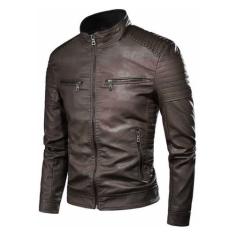 Jaqueta masculina couro Casaco Slim - Boatto, Marrom, P