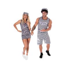 Fantasia Casal De Presidiário Adulto Carnaval Festa Temática - Fantasi