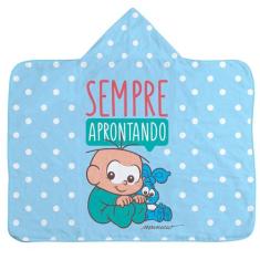 TOALHA DE BANHO BEBE COM CAPUZ ESTAMPA TURMA DA MÔNICA LOCALIZADA 70cm
