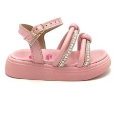 Sandália Infantil Menina Molekinha Tiras Brilhantes, Rosa, 21