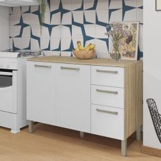 Balcão 120cm 3 Portas 2 Gavetas com Tampo Versalhes