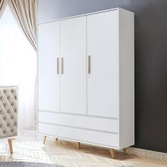 Guarda Roupa Infantil Com Gavetas Branco Fosco