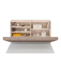 Cabeceira Box Solteiro Isis Amarula Com Capitonê Bege