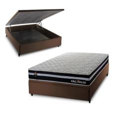 Conjunto Box Baú Durham Preto 138x188x67 c/Molas Ensacadas