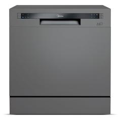 Lava-Louças Midea Cinza com 08 Serviços, 06 Programas de Lavagem e Função Adiar Início - DWA08S