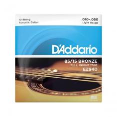 Encordoamento Violão Aço 12 Cordas .010-.050 85-15 Bronze Ez940 D Addario