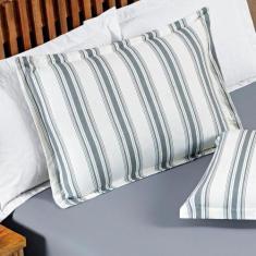 Jogo De Cama 100% Algodão Marin Casal Padrão 03 Peças - Cinza - BIA EN