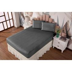 Jogo De Lençol 3 Peças Queen Com Elastico Malha Gel LISA Varias Cores 