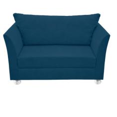 Namoradeira lisboa 02 lugares para sala salão escritório Suede AZUL Ma
