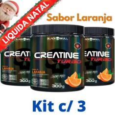 kit 3X Creatina Monohidratada Creatine Turbo Black Skull 300g - Energi