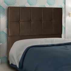 Cabeceira Casal 1,95m Lisboa Suede Marrom Dal Poz Estofados