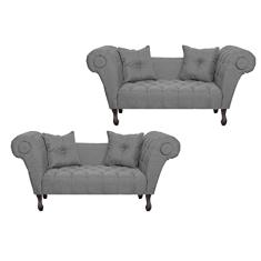 Kit 02 Recamier Divãs Dubai Linho Cores - DS Estofados