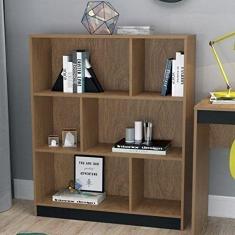 Estante para Escritório 6 Nichos B25 Nova Mobile Mel/preto