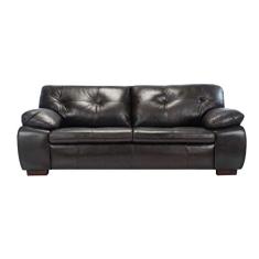 Sofá de Couro Marselha 3 lugares - Preto Iguana