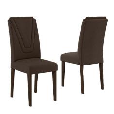 Conjunto 2 Cadeiras Lima Imbuia/ Marrom - Moveis Arapongas