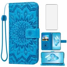 Asuwish Capa de telefone para OnePlus 12R 5G/Ace 3 2024 carteira com protetor de tela de vidro temperado e capa flip fina de couro girassol suporte para cartão acessórios One+ 12 R R12 Ace3 mulheres