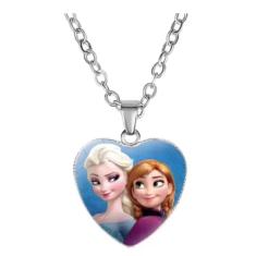 Colar com Pingente Coração Princesas Moda Feminina e Infantil
