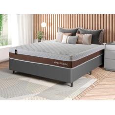 Conjunto Cama Box c/ Molas Ensacadas Venice Marrom Casal 138x188x60 - 